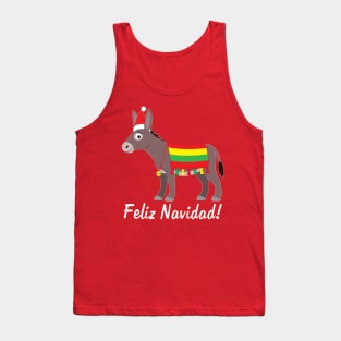 Feliz Navidad! Burro Dressed for the Holidays Tank Top